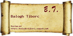 Balogh Tiborc névjegykártya